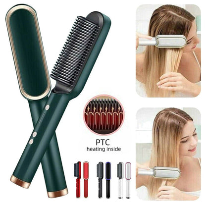 Hair Straightening Brush & Curler