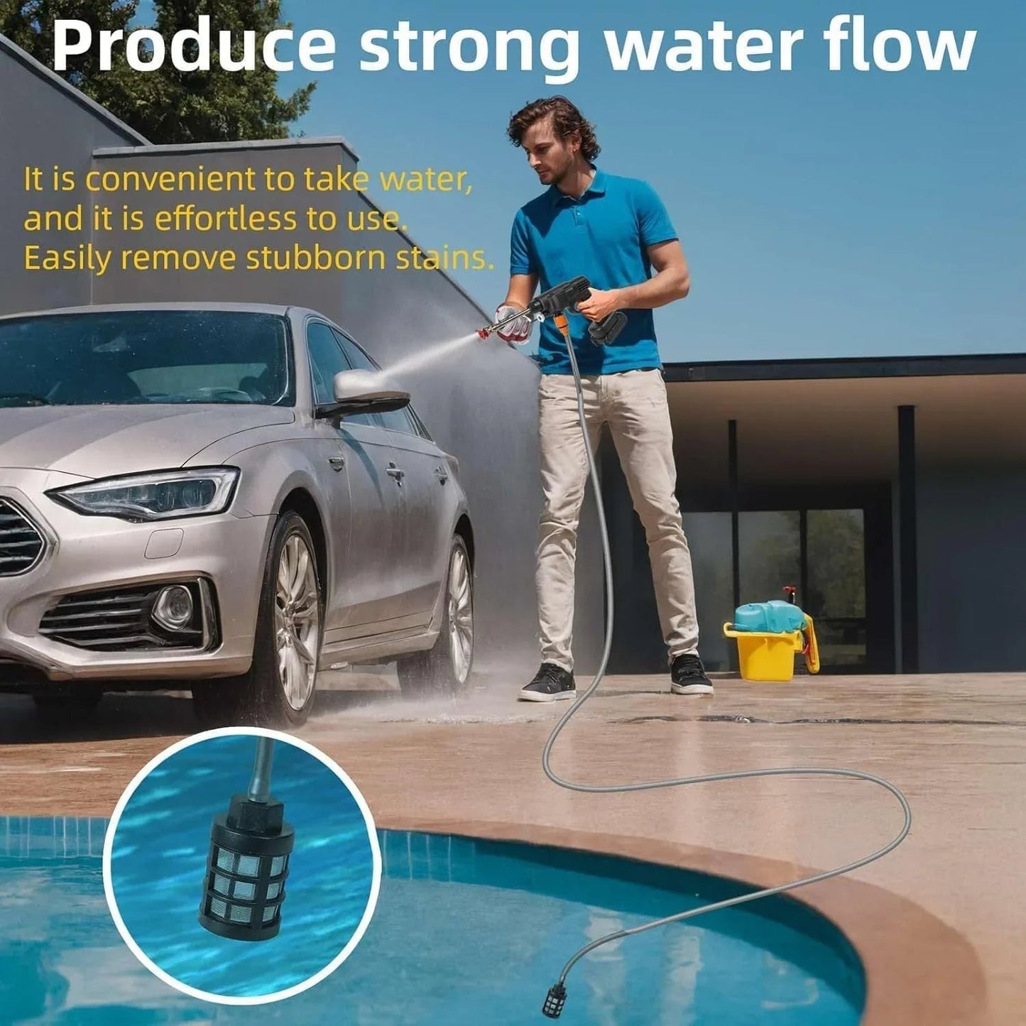 Portable High-Pressure Washer Gun