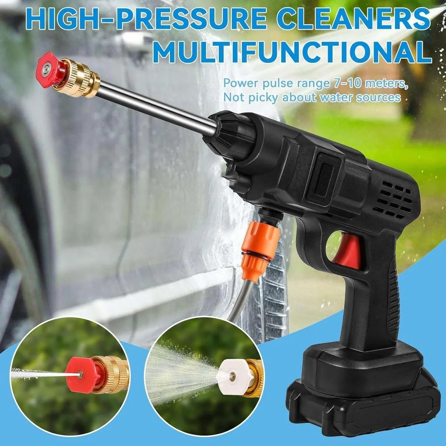 Portable High-Pressure Washer Gun