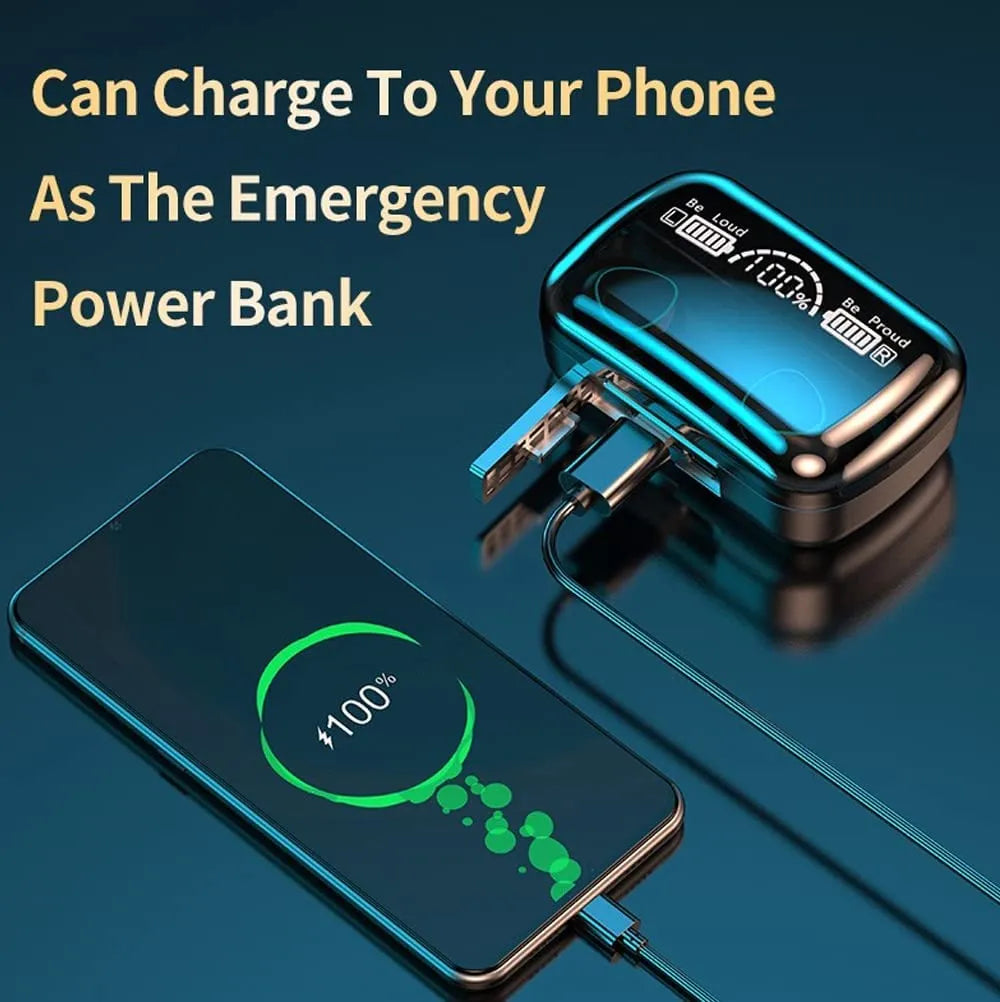 Original M10 Wireless Bluetooth Hand Free with Power Bank Earphones for all cell phones use