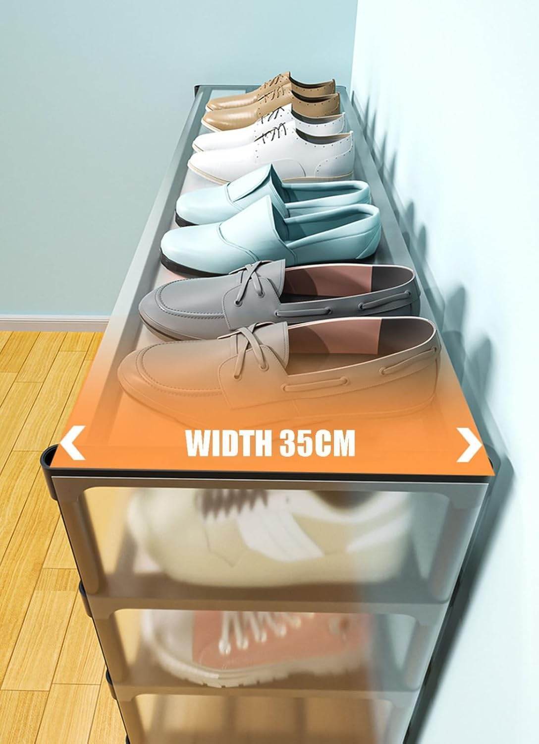 Metal Shoe Rack with Coat Hooks – Dustproof Entryway Shoe Cabinet & Organizer