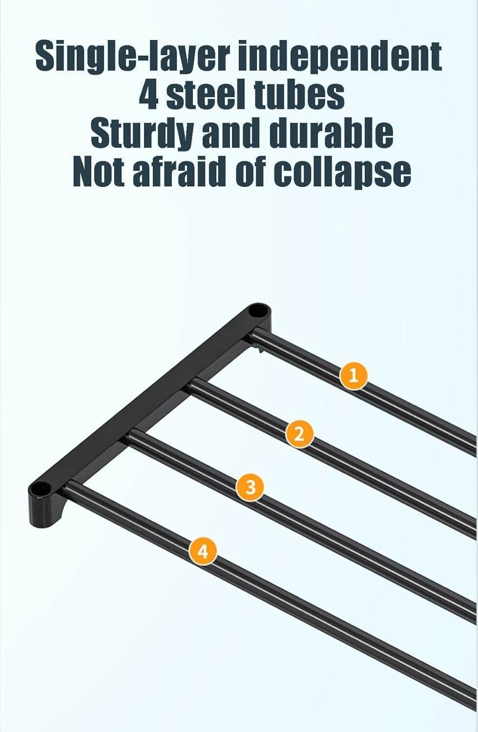 Metal Shoe Rack with Coat Hooks – Dustproof Entryway Shoe Cabinet & Organizer